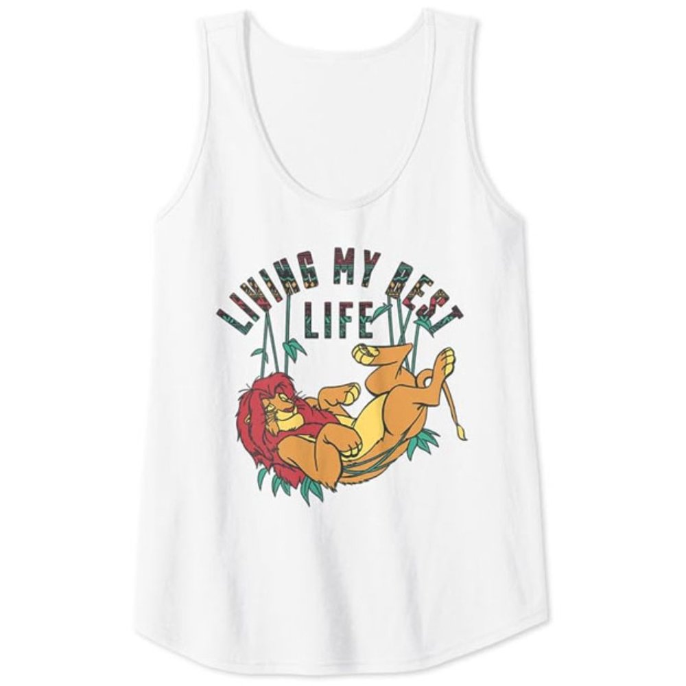 NEW! Disney The Lion King "Living My Best Life" Simba Tank Top Ladies Large